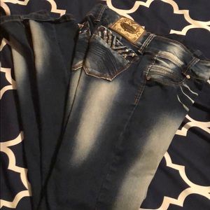 Dark wash denim jeans